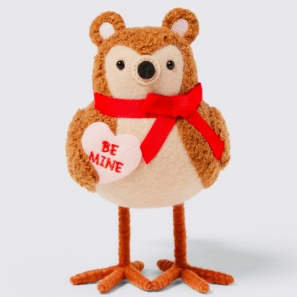 Target Featherly Friends Spritz Valentine’s Day Brown Teddy Bear Bird